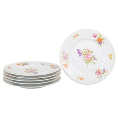 Rosenthal. Set of six porcelain dinner plates in Else pattern. 1930s