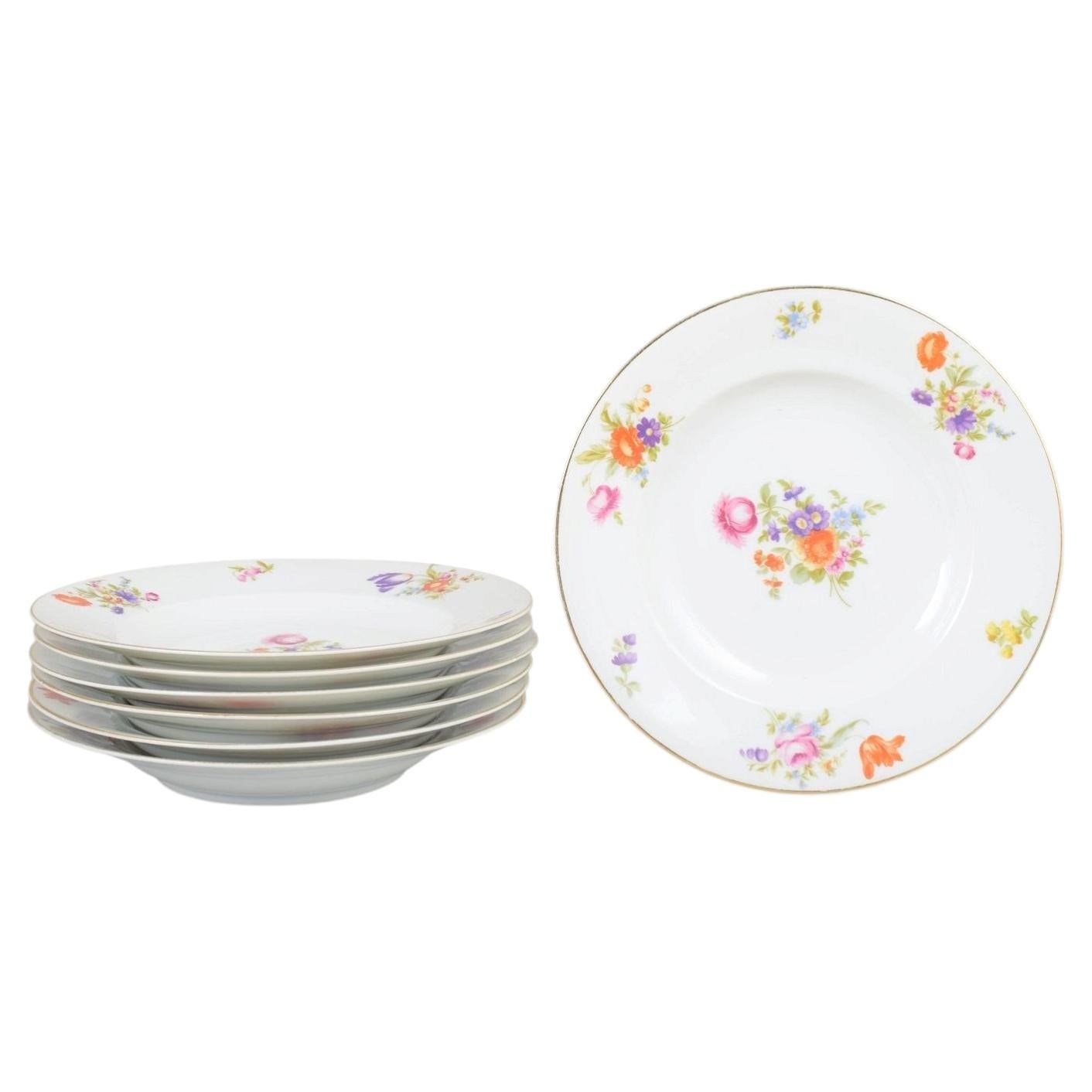 Rosenthal. Set of seven deep porcelain plates in Else pattern. 1930s For Sale