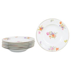 Rosenthal. Set of seven deep porcelain plates in Else pattern. 1930s