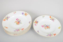 Rosenthal. Set of seven deep porcelain plates in Else pattern. 1930s