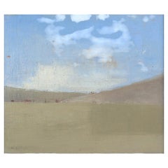 Nils von Essen, listed Swedish artist. Oil on canvas. Modernist landscape, 1970s