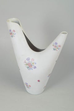 Stig Lindberg for Gustavsberg. Large “Veckla” vase in faience. Mid-20th C.