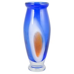 Chribska Glassworks. Large vase in sommerso glass. 1990s