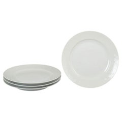 Axel Salto for Royal Copenhagen. Set four porcelain dinner plates. 1970s