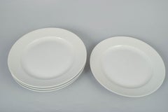 Axel Salto for Royal Copenhagen. Set four porcelain dinner plates. 1970s