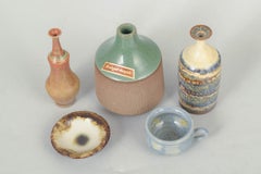 Höganäs and others. Set of five miniature stoneware vases and bowls. 1970s
