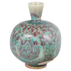 Berndt Friberg for Gustavsberg. Miniature vase with hare’s fur glaze. Mid-20th C