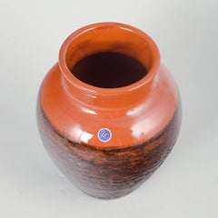 Upsala Ekeby, Sweden. Ceramic vase with brown and orange glaze, 1970s
