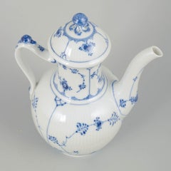 Royal Copenhagen, Blue Fluted Plain. Porcelain coffee pot. Dated 1958