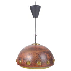 Nanny Still for RAAK, Holland. Copper pendant lamp with glass lenses. 1970s