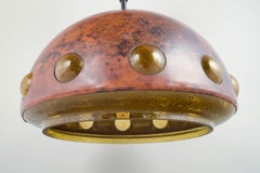 Nanny Still for RAAK, Holland. Copper pendant lamp with glass lenses. 1970s