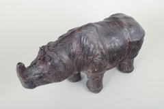 Omersa for Liberty & Co., London. Large leather rhino figurine. Mid-20th C.