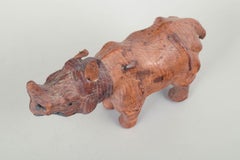Omersa for Liberty & Co., London. Small leather rhino figurine. Mid-20th C.