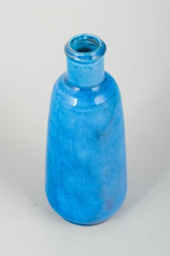 Nils Kähler for Kähler. Cylindrical ceramic vase in azure-blue glaze, 1960s