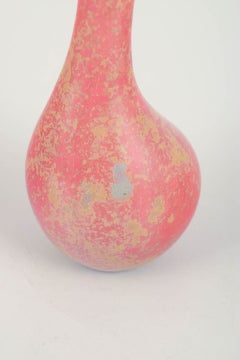 Hans Hedberg for Biot. Drop-shaped vase with pink and yellow marbled glaze.