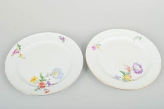 Meissen, Germany. Two porcelain plates with floral motifs.