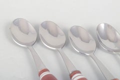 Bjørn Wiinblad for Rosenthal. Four teaspoons in stainless steel and porcelain.