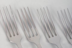 Bjørn Wiinblad, Rosenthal. Five dinner forks in stainless steel and porcelain