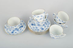 Bing & Grøndahl. Set of six "Kipling" coffee cups with saucers. Mid-20th C.