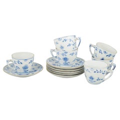 Bing & Grøndahl. Set of six "Kipling" coffee cups with saucers. Mid-20th C.