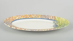 Gien, France. “Savane”, oval serving dish in faience, 1980s.