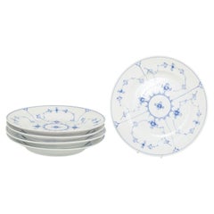 Royal Copenhagen, Blue Fluted Plain. Five lunch plates in porcelain, 1950s.