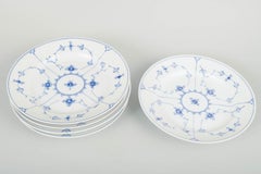 Royal Copenhagen, Blue Fluted Plain. Five lunch plates in porcelain, 1950s.