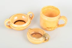 Kähler, Denmark. Set of ceramic creamer, sugar bowl and mug, 1930s.