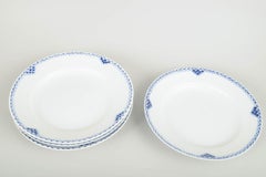 Royal Copenhagen. Five deep dinner/pasta plates, "Princess" pattern. Late 20th C