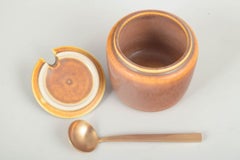 Per Linnemann-Schmidt for Palshus. Jam pot with Scanline spoon, 1970s.
