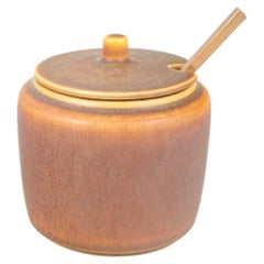 Per Linnemann-Schmidt for Palshus. Jam pot with Scanline spoon, 1970s.