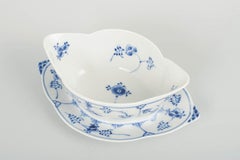 Royal Copenhagen, Blue Fluted Plain. Porcelain sauce boat, 1980s