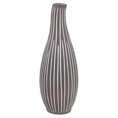 Helge Østerberg. Elongated stoneware vase with striped pattern. 1970s