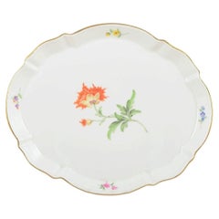 Meissen, Germany. Oval porcelain tray with floral decoration. Early 20th C.