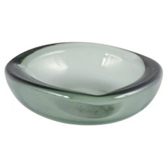 Scandinavian glassworks. Art glass bowl with thick walls and soft contours 1970s
