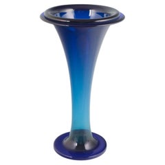 Josef Riedel, Polaun. Monumental vase in deep blue crystal glass. 1940s