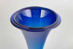 Josef Riedel, Polaun. Art Deco vase in deep blue crystal glass. 1940s