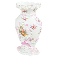 Meissen. Porcelain vase with relief decoration and Fête galante scenes. 19th C.