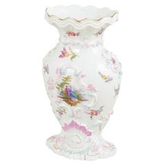 Meissen. Porcelain vase with relief decoration and Fête galante scenes. 19th C.