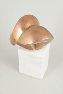 Yetty Sutjihati Mikkelsen. Abstract bronze sculpture on marble plinth, 1980s.