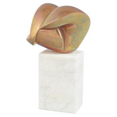 Yetty Sutjihati Mikkelsen. Abstract bronze sculpture on marble plinth, 1980s.