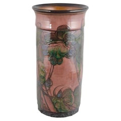 Kähler. Monumental floor vase in stoneware with stylised floral motifs. 1930s