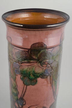 Kähler. Monumental floor vase in stoneware with stylised floral motifs. 1930s