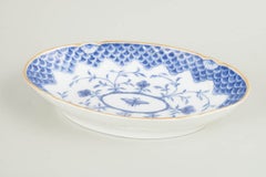 Bing & Grøndahl. Antique oval porcelain dish with Butterfly pattern. 1880s