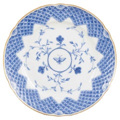 Bing & Grøndahl. Antique porcelain dinner plate with Butterfly pattern. 1880s