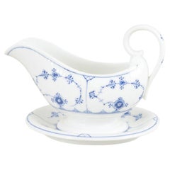 Royal Copenhagen, Blue Fluted Plain. Porcelain sauce boat. Early 20th C.