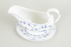 Royal Copenhagen, Blue Fluted Plain. Porcelain sauce boat. Early 20th C.