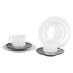 Tapio Wirkkala, Rosenthal. Set of two coffee cups with saucers and cake plates.