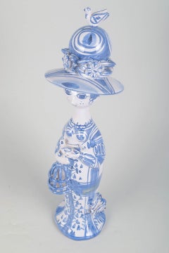 Bjørn Wiinblad. Ceramic figure, "Spring" from blue "Seasons" series. Dated 1994.