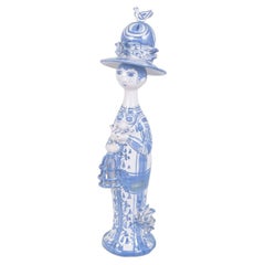 Bjørn Wiinblad. Ceramic figure, "Spring" from blue "Seasons" series. Dated 1994.